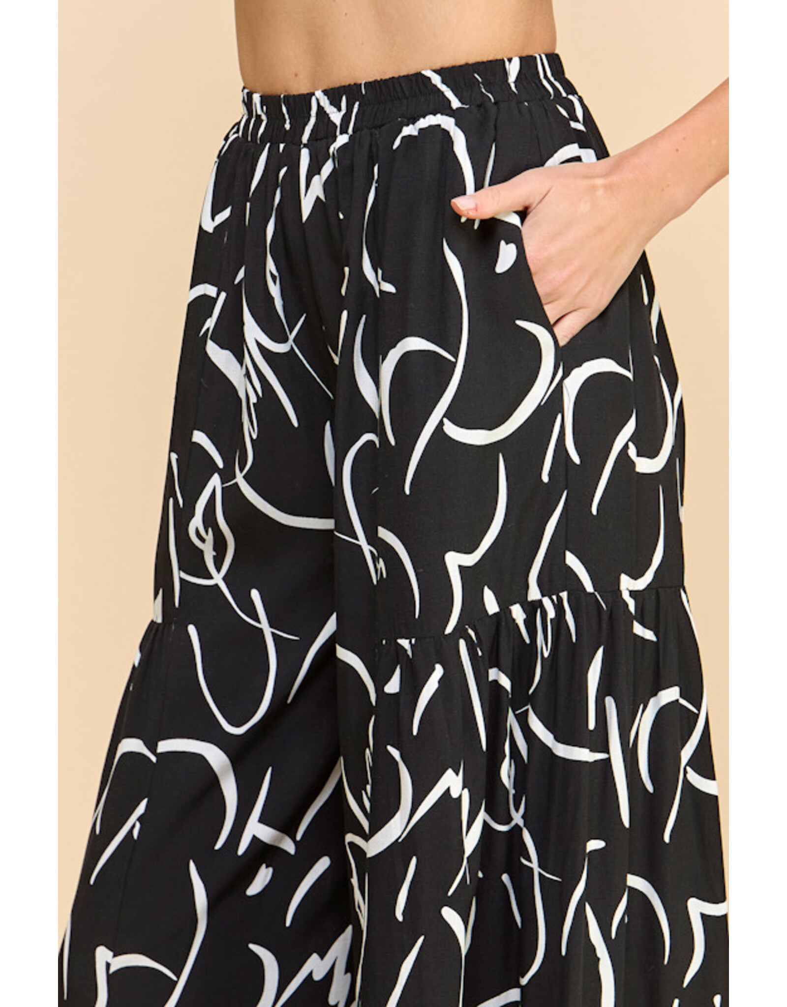 Millibon Painterly Strokes Wide Leg Pants