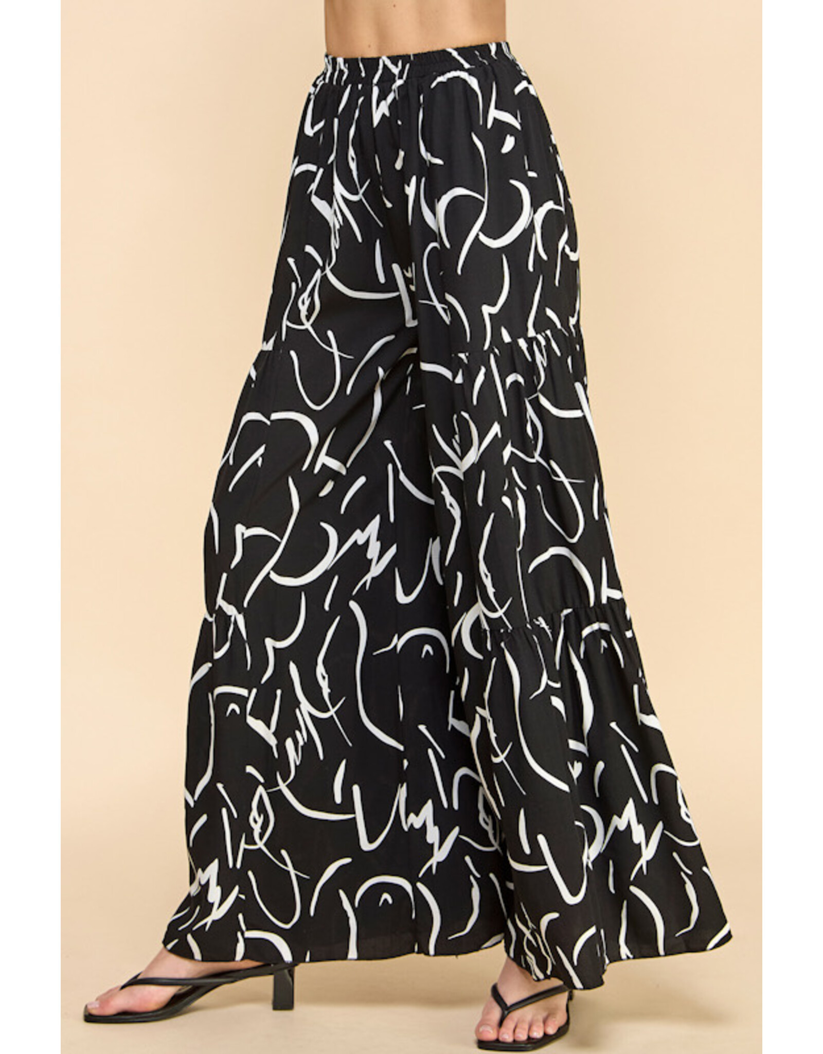 Millibon Painterly Strokes Wide Leg Pants