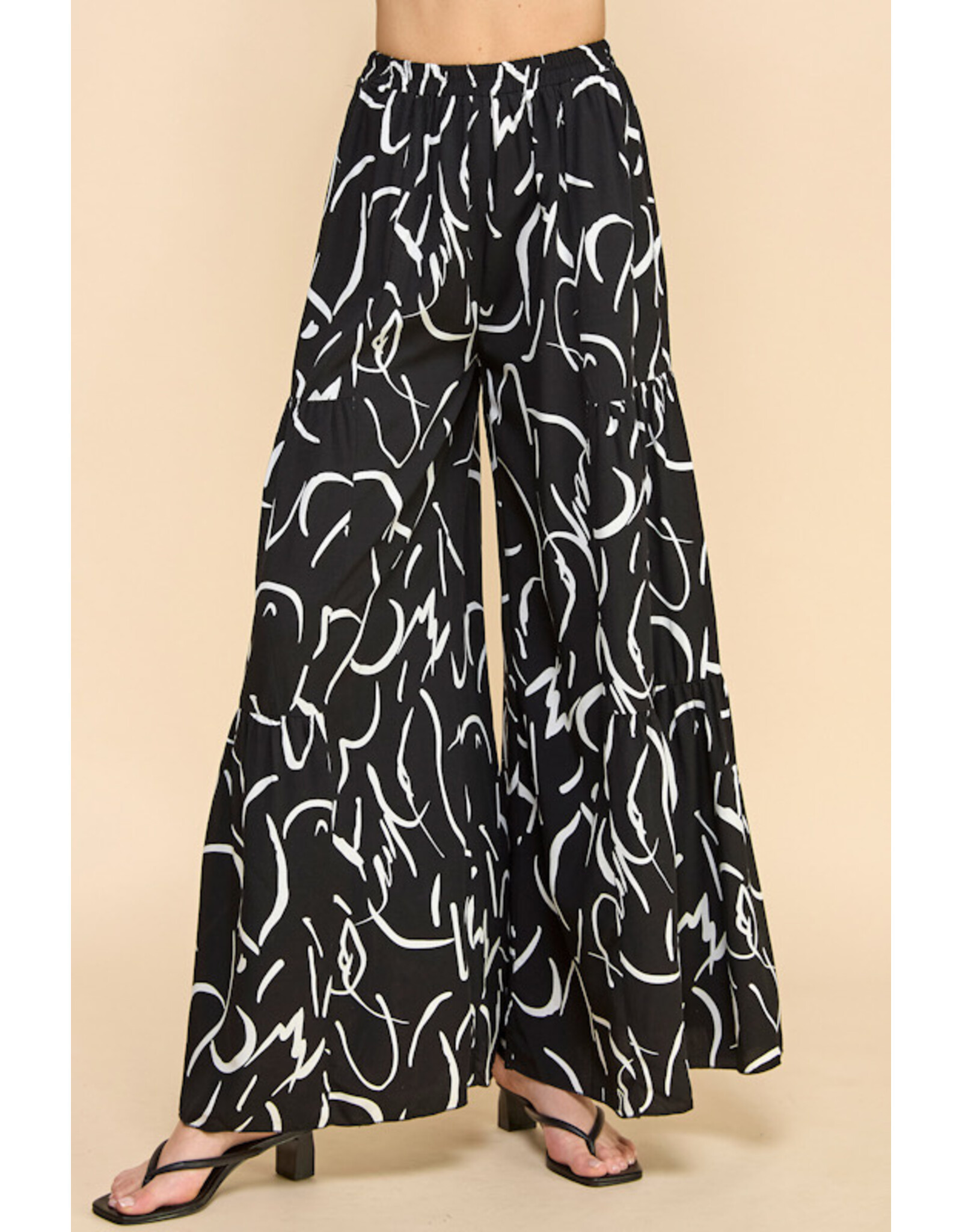 Millibon Painterly Strokes Wide Leg Pants
