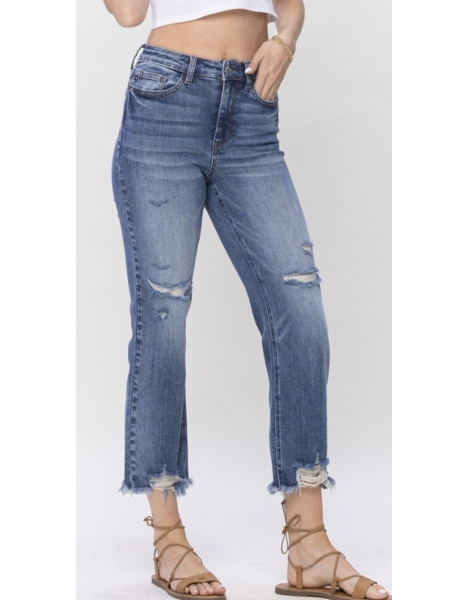 Judy Blue Judy Blue destroy crop straight jeans  