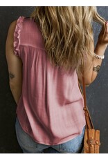 LATA Split Neck Ruffled Tank LATA Split Neck Ruffled Tank