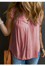 LATA Split Neck Ruffled Tank LATA Split Neck Ruffled Tank
