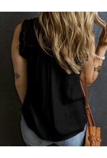 LATA Split Neck Ruffled Tank LATA Split Neck Ruffled Tank