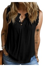 LATA Split Neck Ruffled Tank LATA Split Neck Ruffled Tank