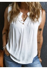 LATA Split Neck Ruffled Tank LATA Split Neck Ruffled Tank