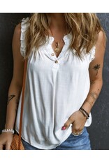 LATA Split Neck Ruffled Tank LATA Split Neck Ruffled Tank