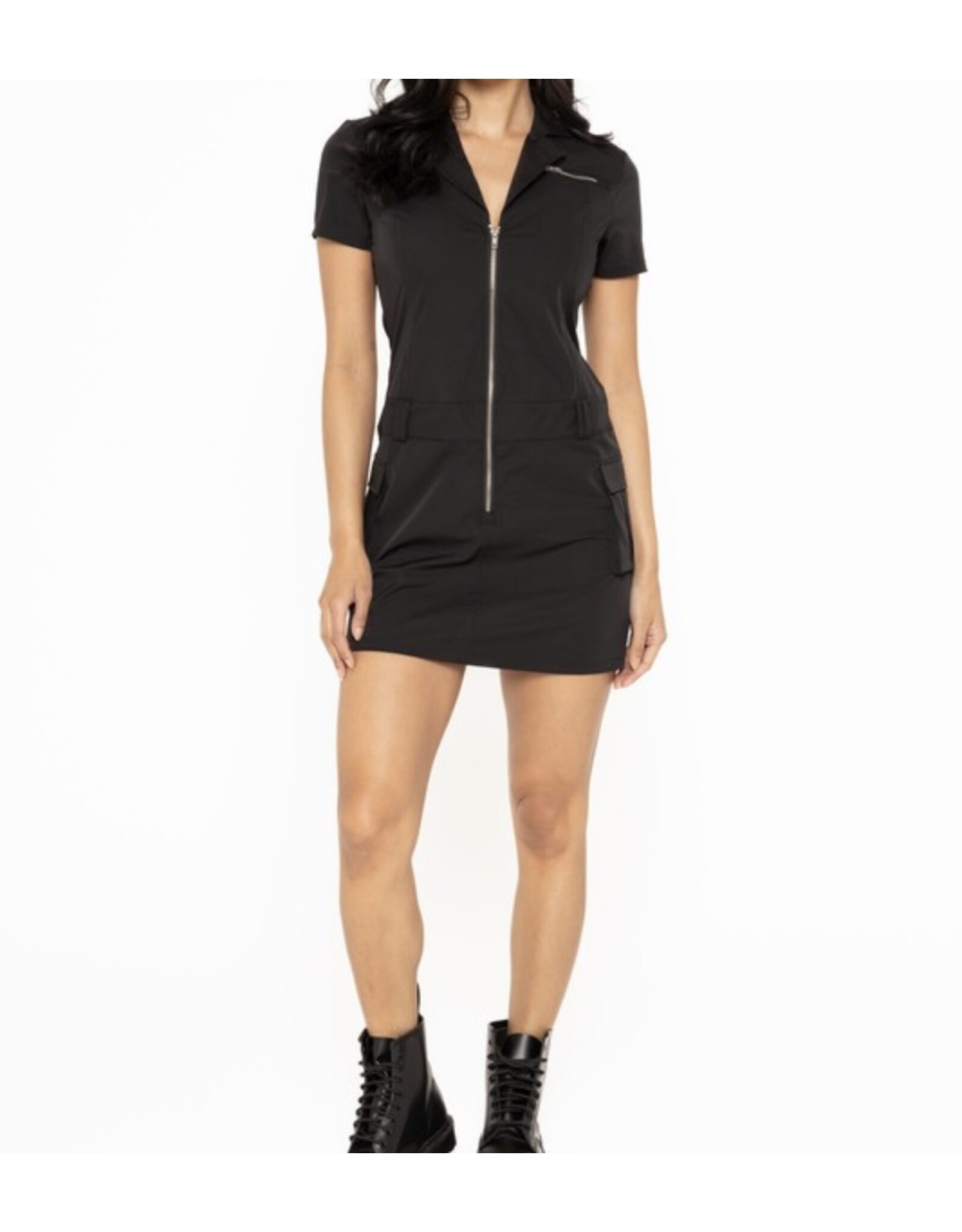 mono b Collared A-Line Dress
