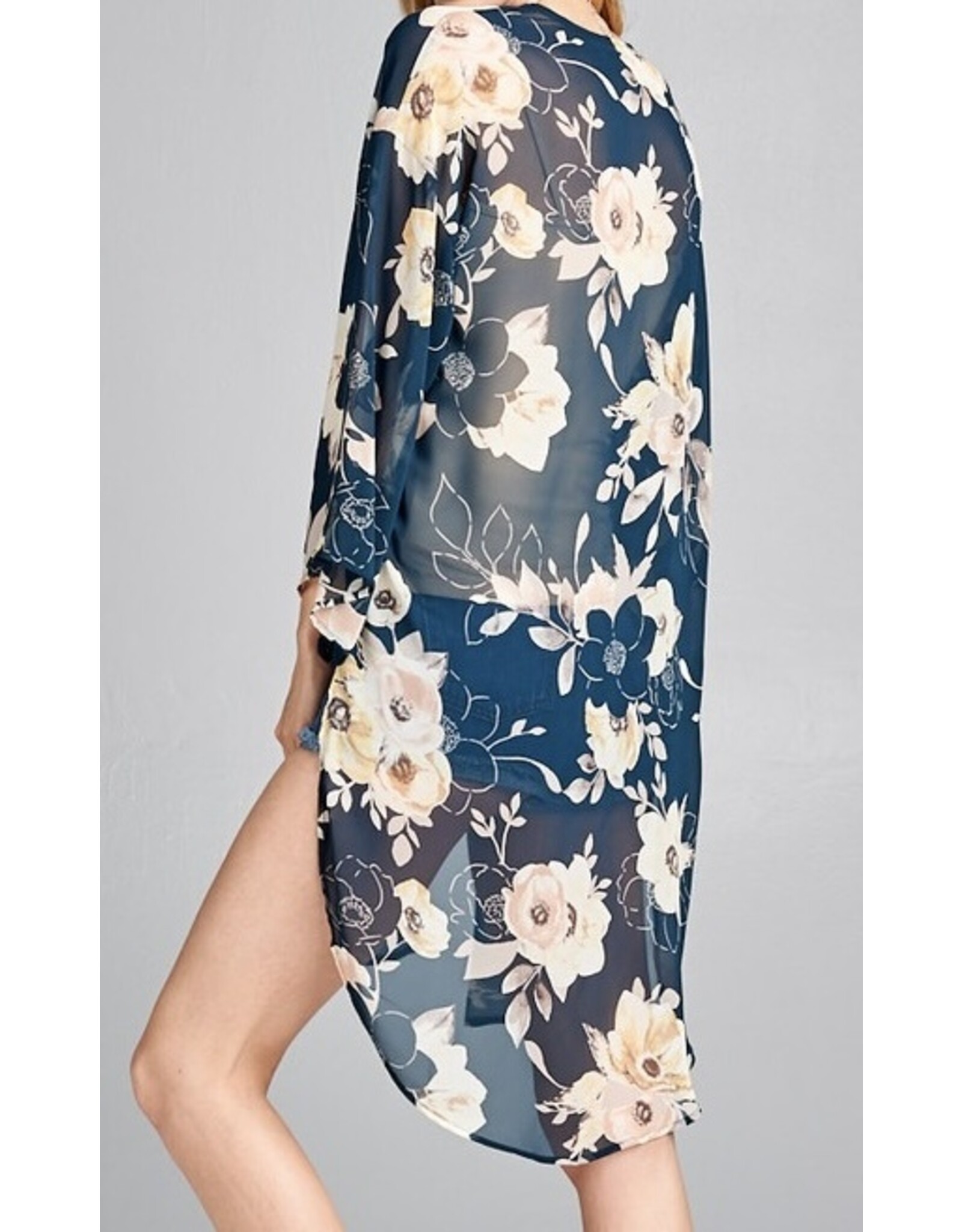 Floral print kimono