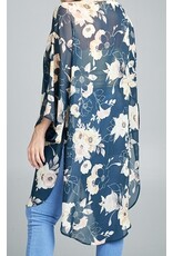 Floral print kimono