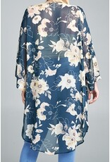 Floral print kimono
