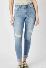 Judy Blue Judy Blue Mid Rise Destroy & Cuff Skinny