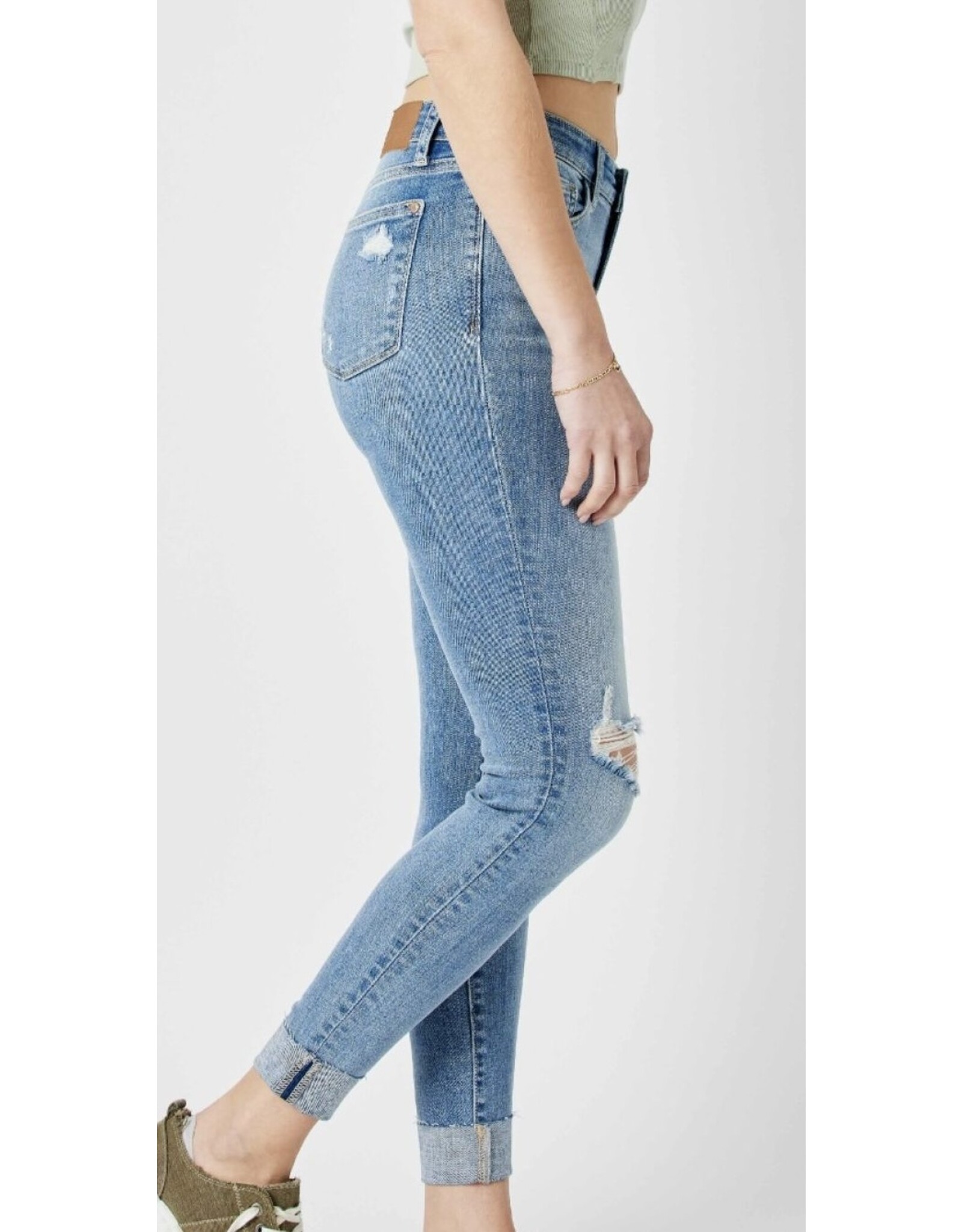 Judy Blue Judy Blue Mid Rise Destroy & Cuff Skinny