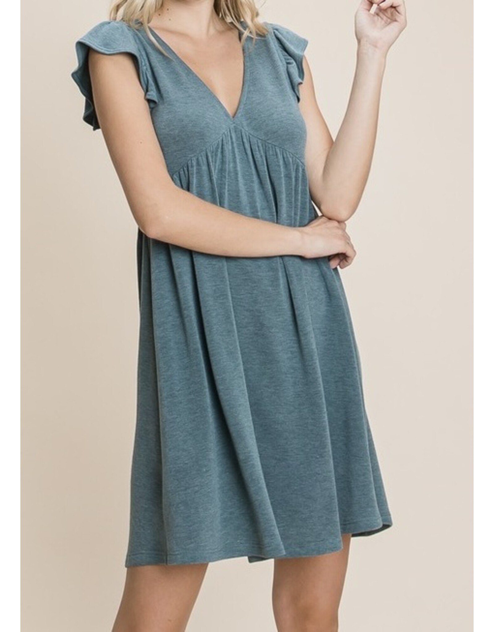 Teal French Terry Dress