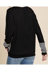 Black & Gray Stripe Dolman Top