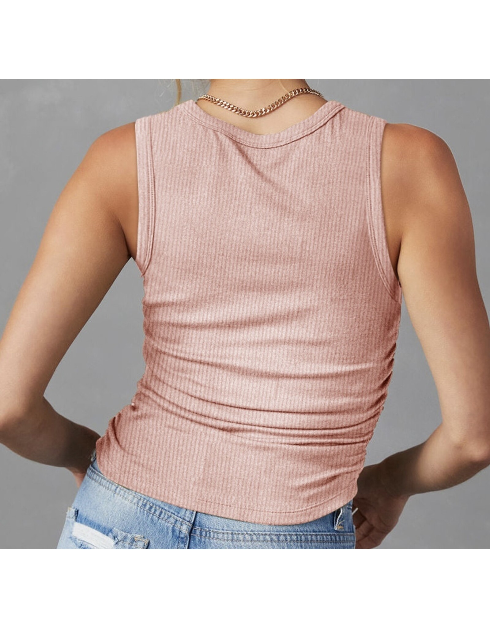 LATA Ruched Side Slim Tank Top