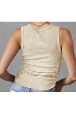 LATA Ruched Side Slim Tank Top