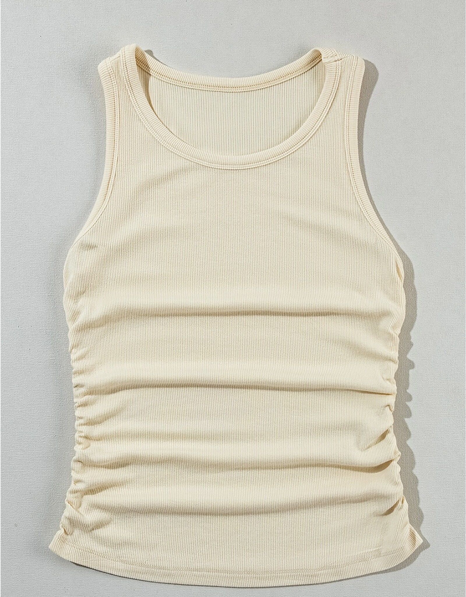 LATA Ruched Side Slim Tank Top