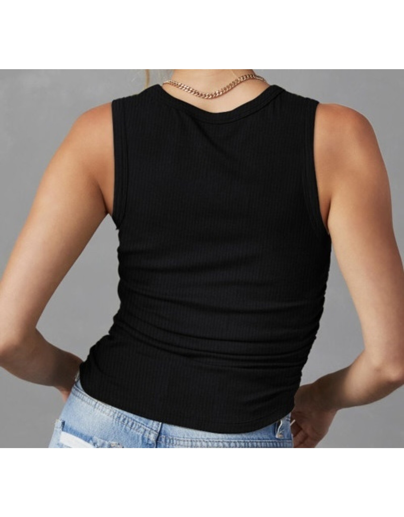 LATA Ruched Side Slim Tank Top