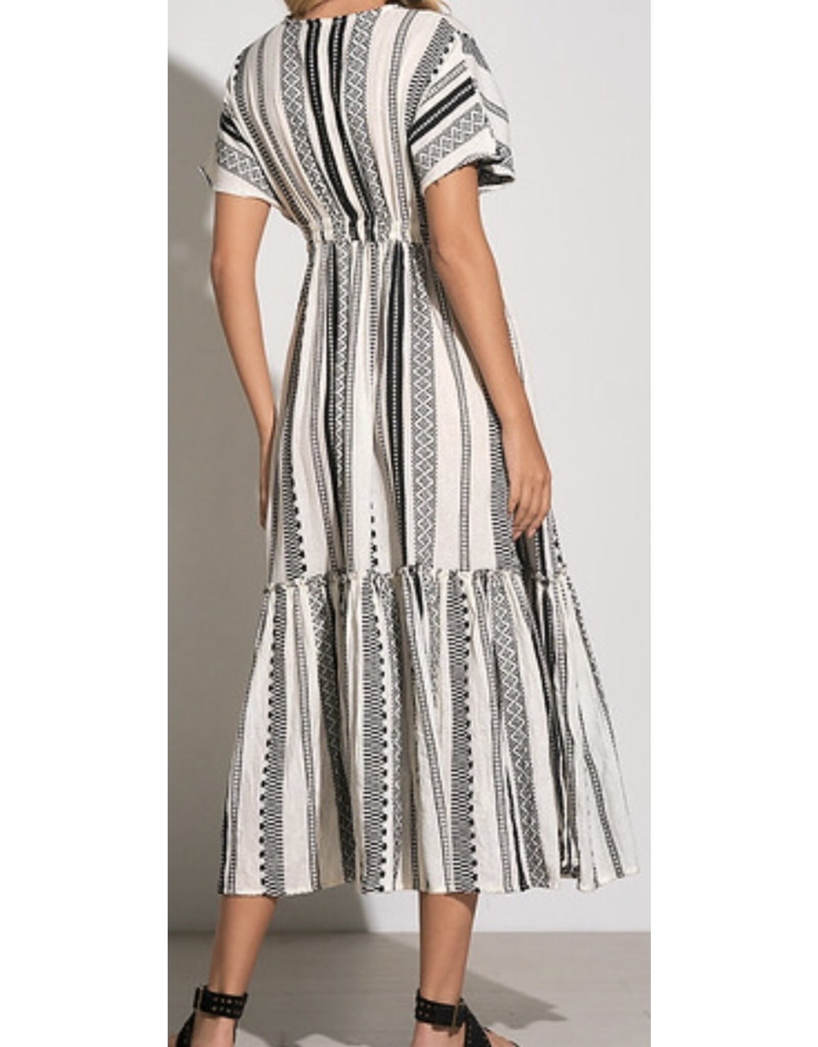 Elan Elan Black & White Jacquard Maxi