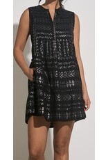 Elan ELAN Black Metallic Dress
