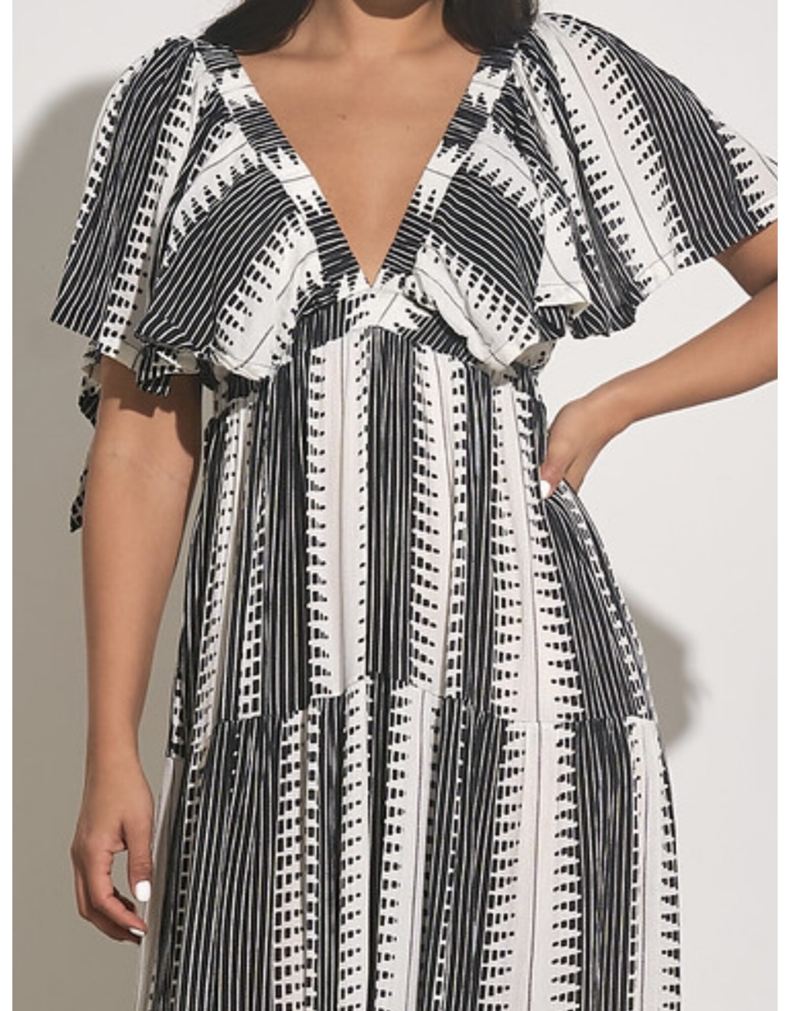 Elan Elan Maxi Kenya Dress B/W