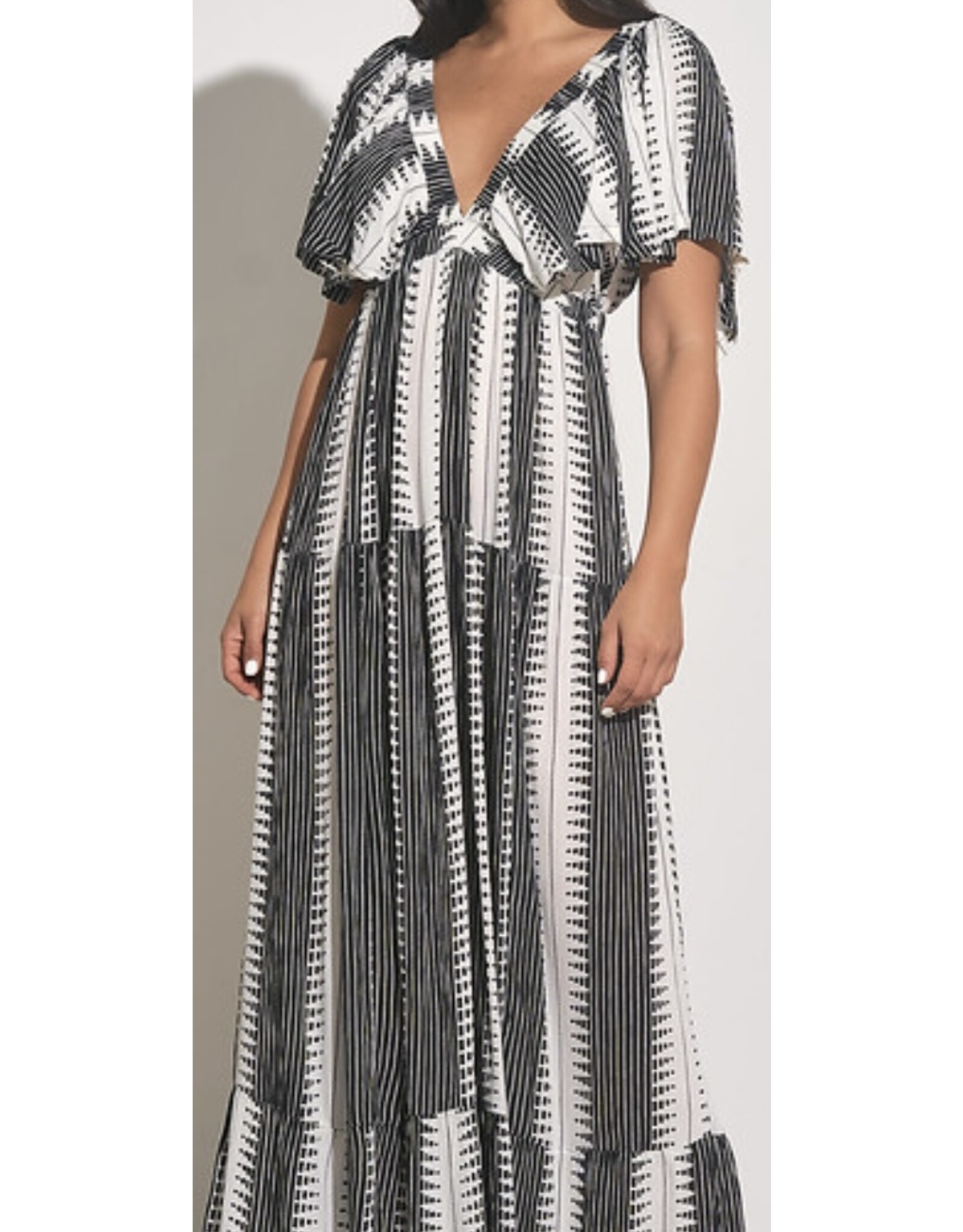 Elan Elan Maxi Kenya Dress B/W