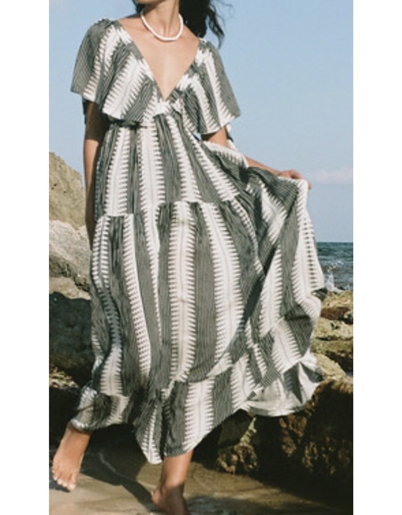 Elan Elan Maxi Kenya Dress B/W