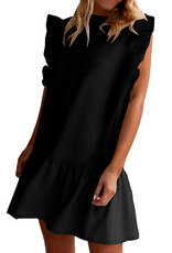 LATA Black Flutter Slv Shift Dress LATA Black Flutter Slv Shift Dress