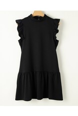 LATA Black Flutter Slv Shift Dress LATA Black Flutter Slv Shift Dress