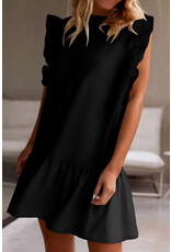 LATA Black Flutter Slv Shift Dress LATA Black Flutter Slv Shift Dress