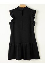 LATA Black Flutter Slv Shift Dress LATA Black Flutter Slv Shift Dress