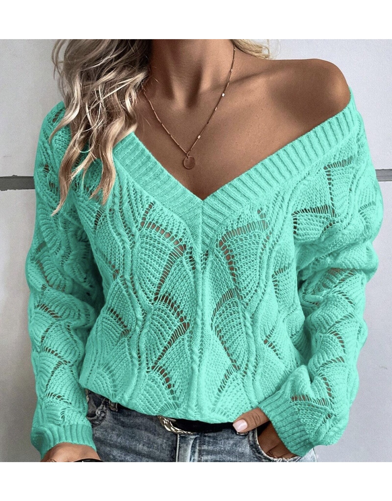 LATA Knit V Neck Sweater