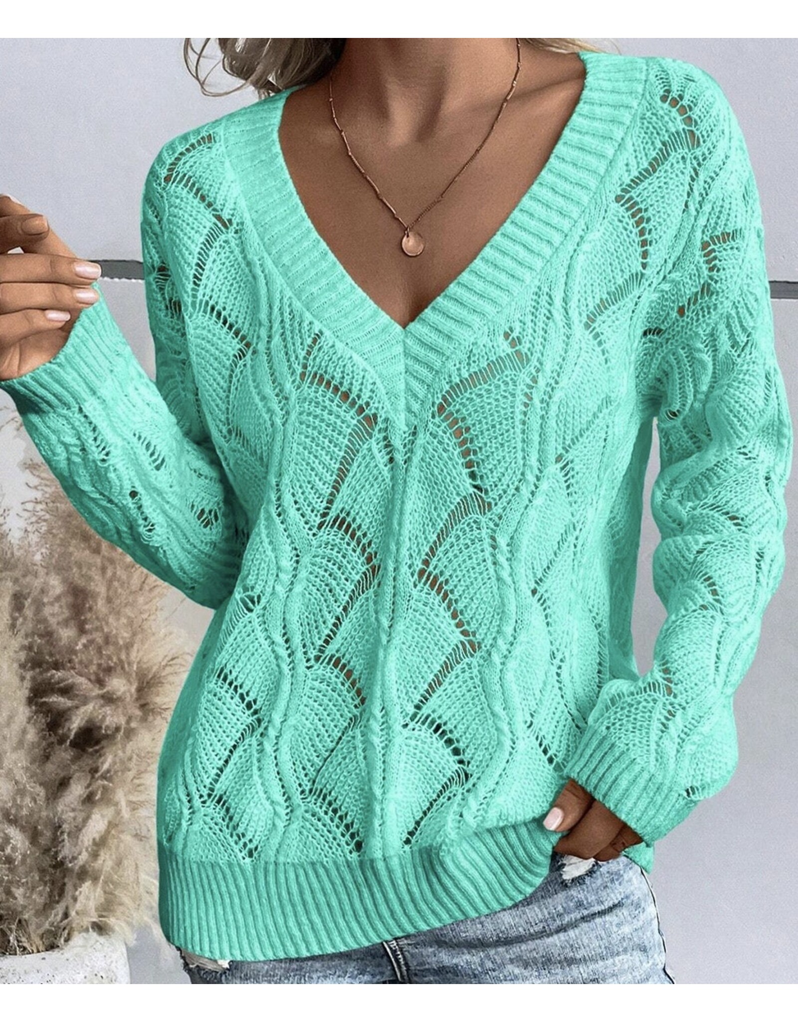 LATA Knit V Neck Sweater