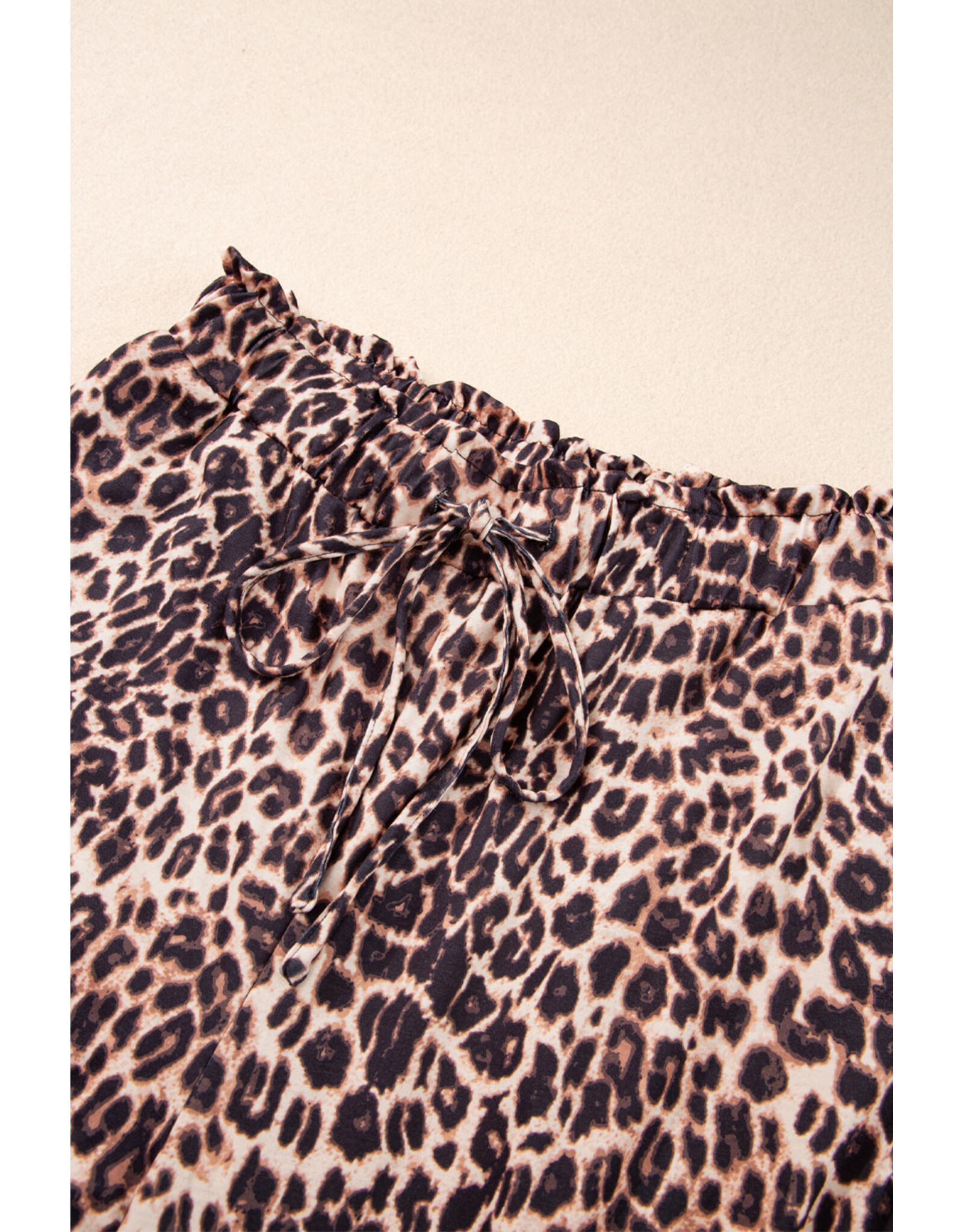 LATA Desert Palm Boho Leopard Wide Leg Pants