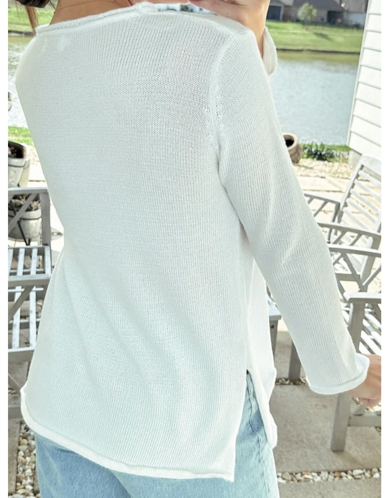 LATA White COFFEE BEACH REPEAT Sweater