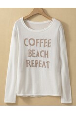 LATA White COFFEE BEACH REPEAT Sweater