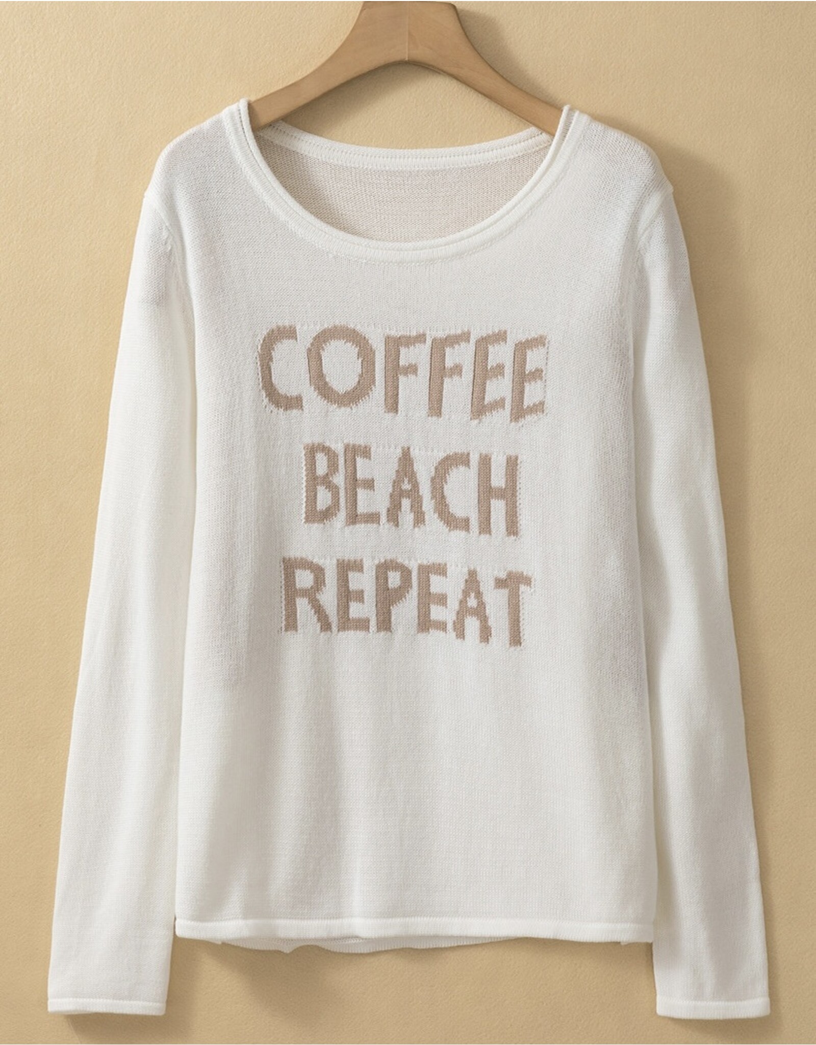 LATA White COFFEE BEACH REPEAT Sweater