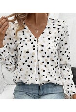 LATA White Polka Dot Print Blouse