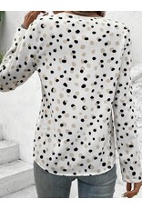 LATA White Polka Dot Print Blouse