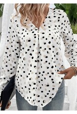 LATA White Polka Dot Print Blouse