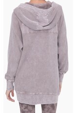 オーバーシルエット　モッサコート mono b Oversized Mineral-Washed Zip-Up Hooded Jacket KJ12071