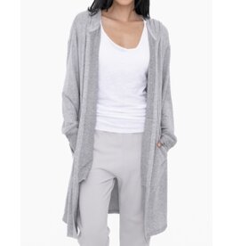 mono b Long Open Cardigan with Hoody