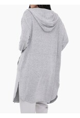mono b Long Open Cardigan with Hoody
