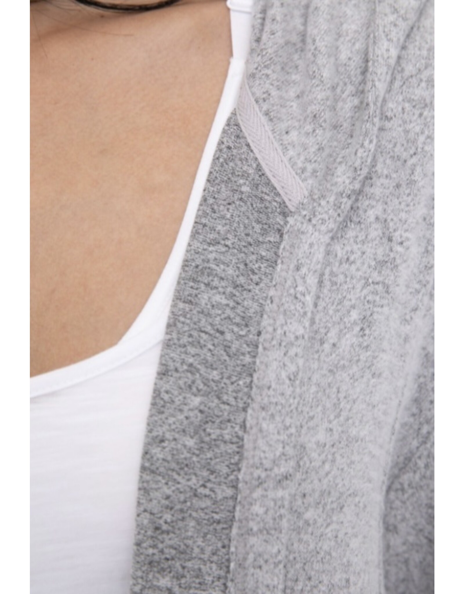 mono b Long Open Cardigan with Hoody