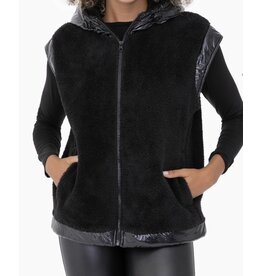 mono b Black Faux Fur Vest