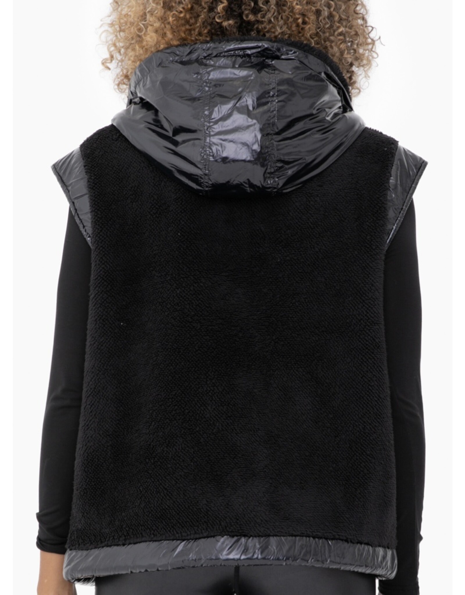 mono b Black Faux Fur Vest