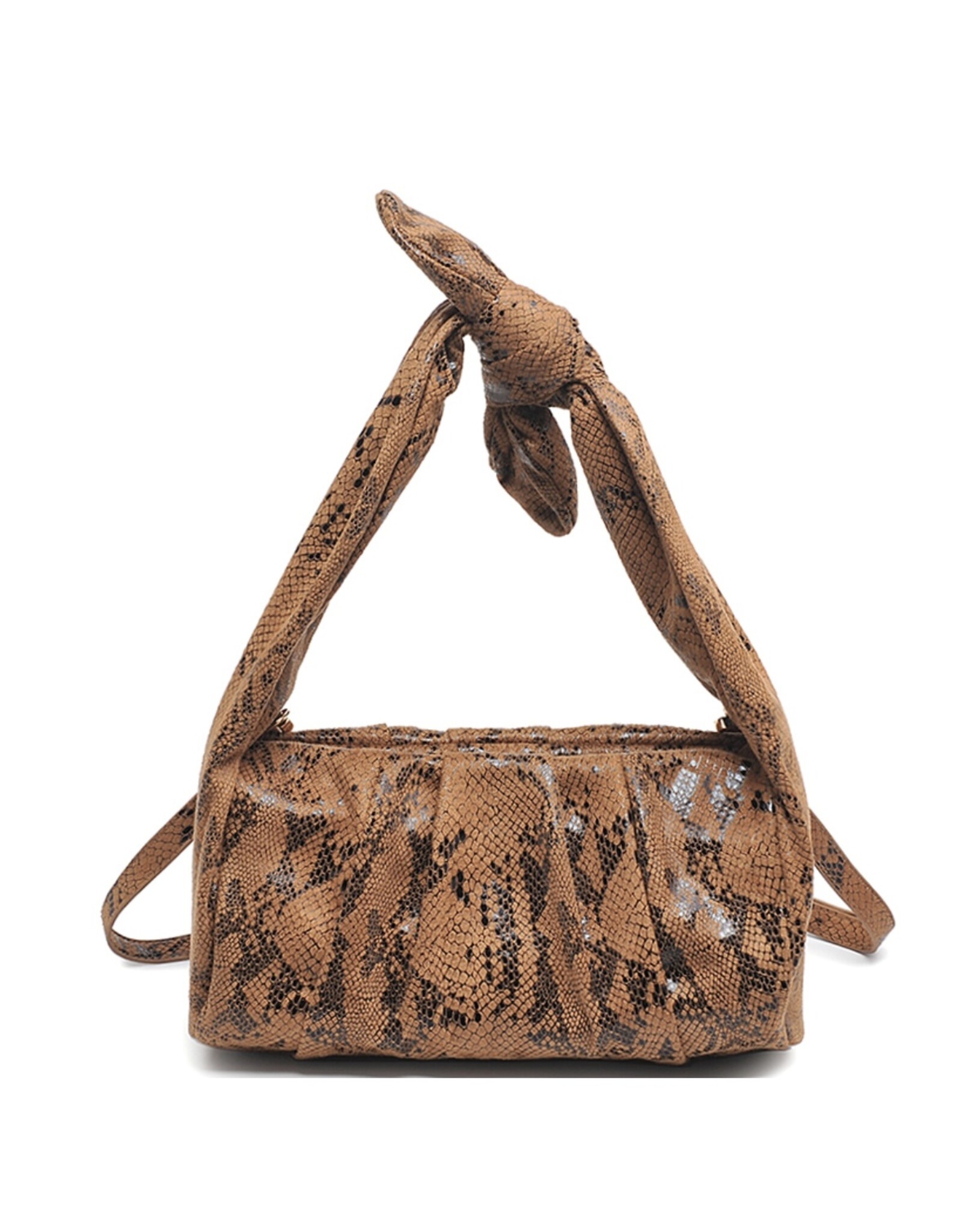 LATA Snakeskin knot handle crossbody bag