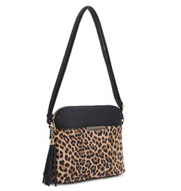 LATA Leopard Tassel Crossbody Bag