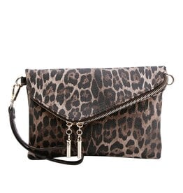 LATA Leopard flap clutch bag