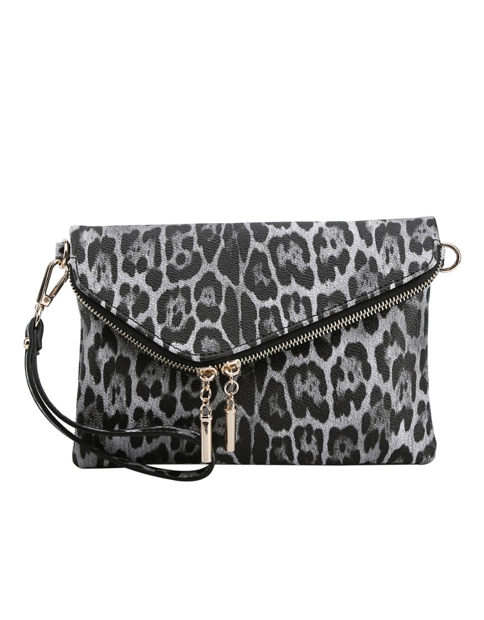 Leopard flap clutch bag LA Trends Addict